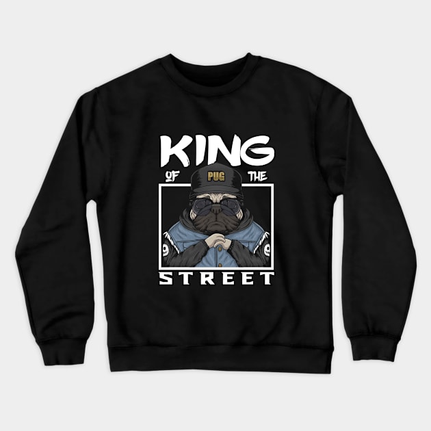 Pug dog king. Perfect present for mom mother dad father friend him or her Crewneck Sweatshirt by SerenityByAlex
